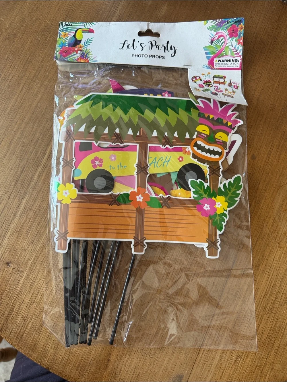 Hobby Lobby Tropical Party Photo Props - Pink, Green, Yellow